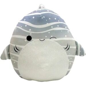 NWT Squishmallow Sachie the Whale Shark 8"‎ Plush Kellytoy Stuffed Animal Gray